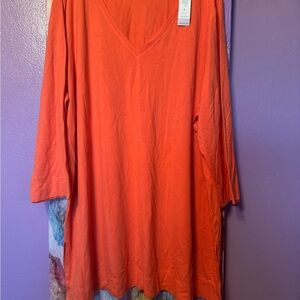 Chico's Bold Orange V-Neck Tunic